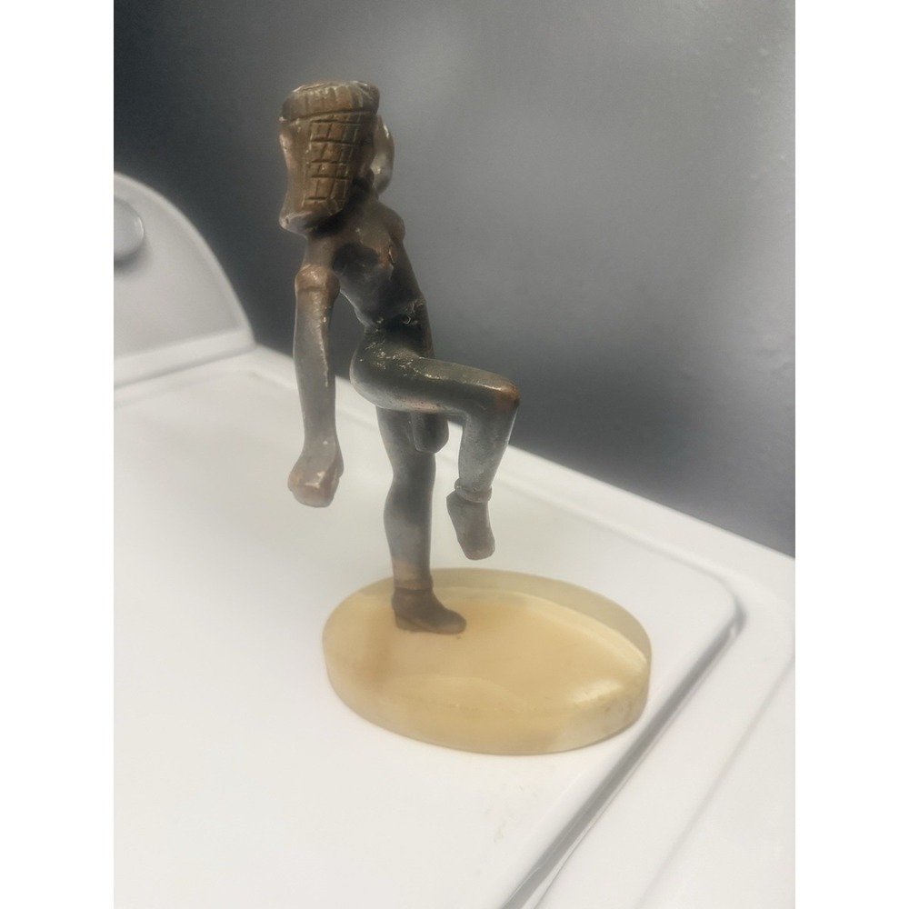 Egyptian Revival Nude Woman Dancing Dancer Bronze Figurine on Marble - Picture 4 of 6
